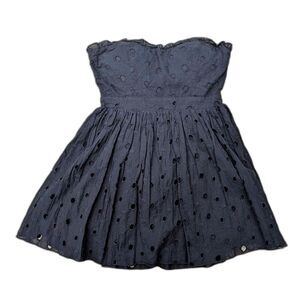 Lilyful Boho Eyelet Lace Strapless Festival Babydoll Top, 100% Cotton, Size S